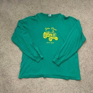 Vintage‎ John Deere green long sleeve shirt Size XL